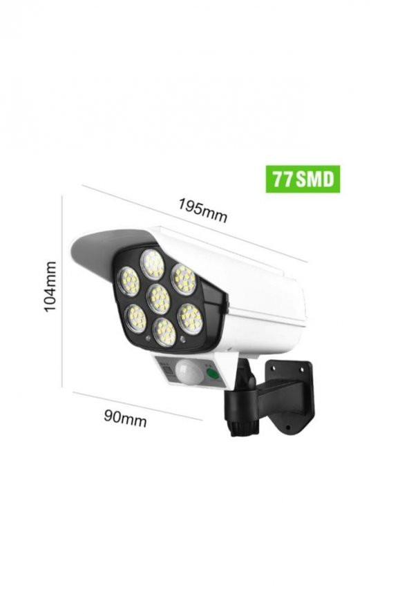 Kamera Görünümlü Hareket Sensörlü Uzaktan Kumandalı Solar Bahçe Lambası Kmr-ld-slr - 5