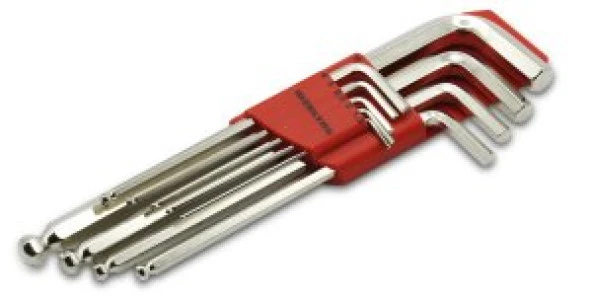 İzeltaş 4906003109 Yuvarlak Başlı Allen Anahtar Takımı Altı Köşe Uzun Boy 9 Parça ürün görseli 1