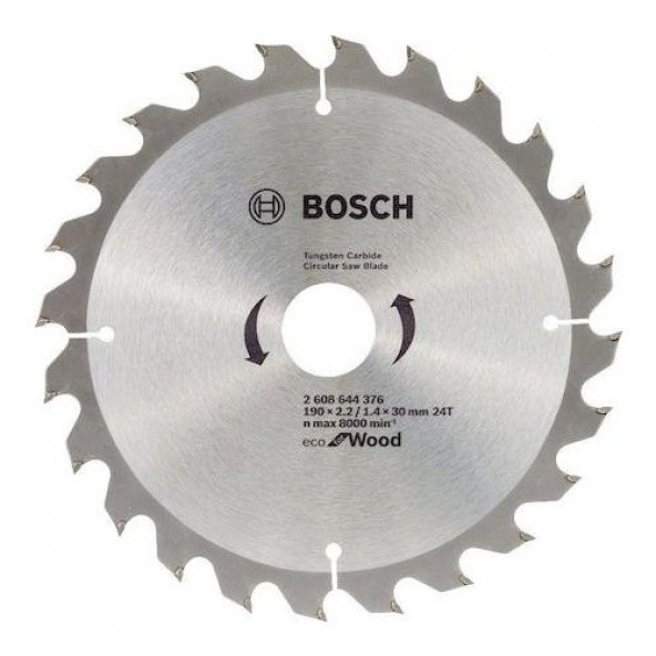 Bosch Eco For Wood Ahşap Daire Testere 190 X 2.2/1.4 X 30 mm 24 Diş ürün görseli