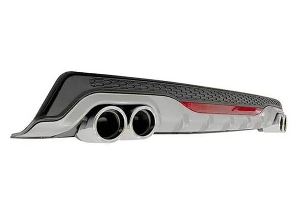 OMSA Universal Difüzör AMG G 2 Krom Yuvarlak Egzos Gri-Mat Siyah ABS