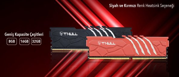 Thull Vortex 8gb 3200MHZ CL16 1.35V Black Heatsınk Ddr4 Ram THL-PCVTX25600D4-8G-B - 4