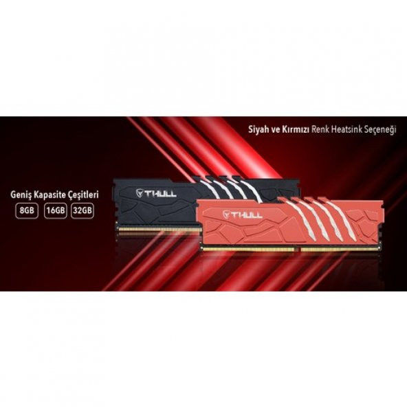 Thull Vortex 8gb 3600MHZ CL19 1.35V Black Heatsınk Ddr4 Ram THL-PCVTX28800D4-8G-B - 4