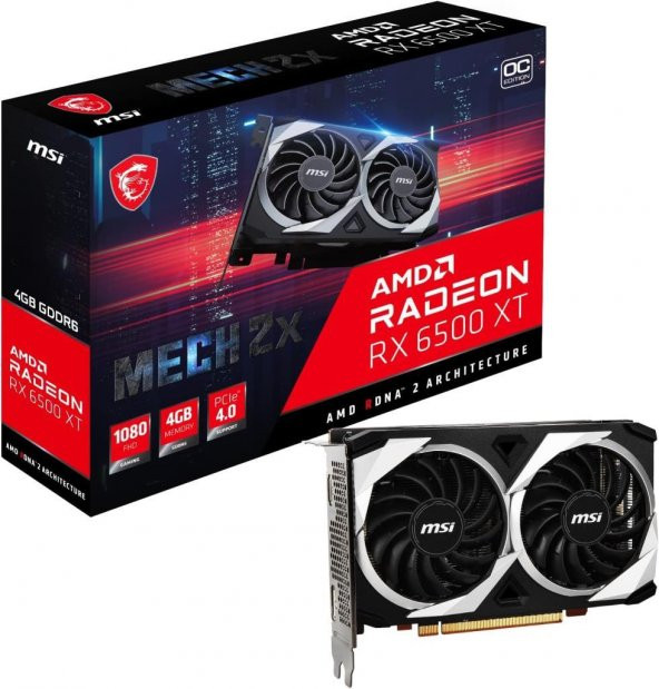 MSI RX 6500 XT Mech 2X 4G OC 64 Bit GDDR6 4 GB Ekran Kartı Teşhir