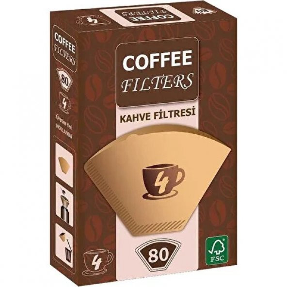 Coffee Filters Filtre Kahve Kağıdı 4 No 80li