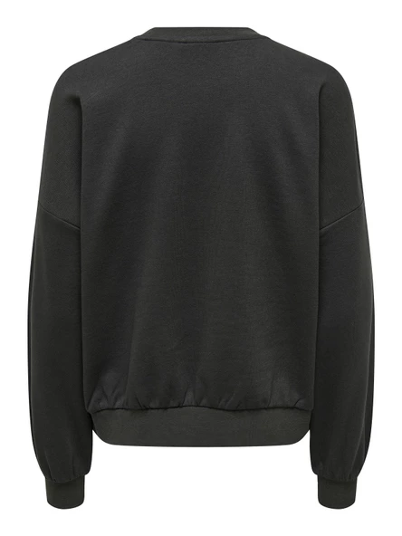 ONLY Bayan Önü Baskılı Bisiklet Yaka Sweatshirt 15312656 - Resim 2