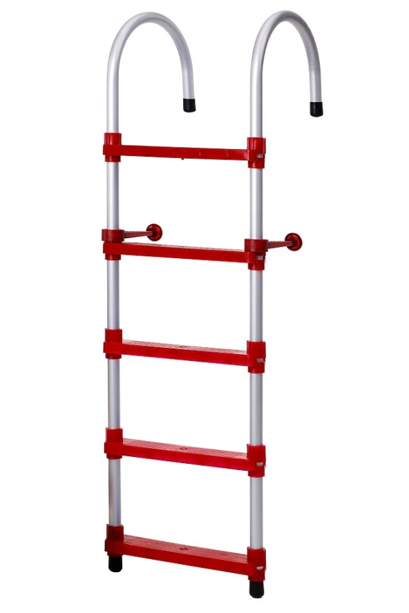 Hobi Store Portatif Tekne Merdiveni ( Kırmızı )  4 Basamaklı - 3