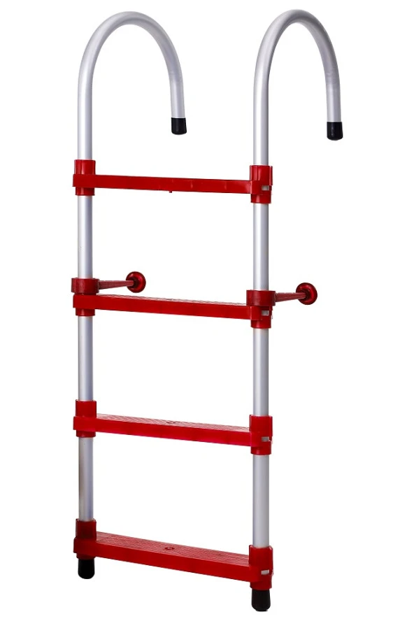 Hobi Store Portatif Tekne Merdiveni ( Kırmızı )  5 Basamaklı