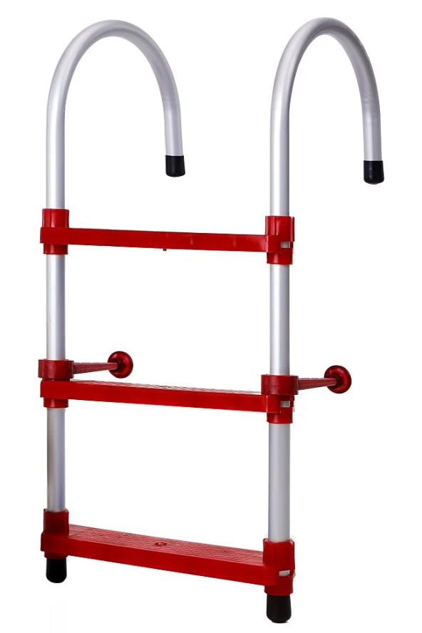Hobi Store Portatif Tekne Merdiveni ( Kırmızı )  5 Basamaklı - 2