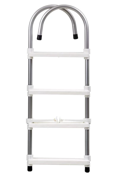 Hobi Store Portatif Tekne Merdiveni ( Beyaz )  4 Basamaklı - 4
