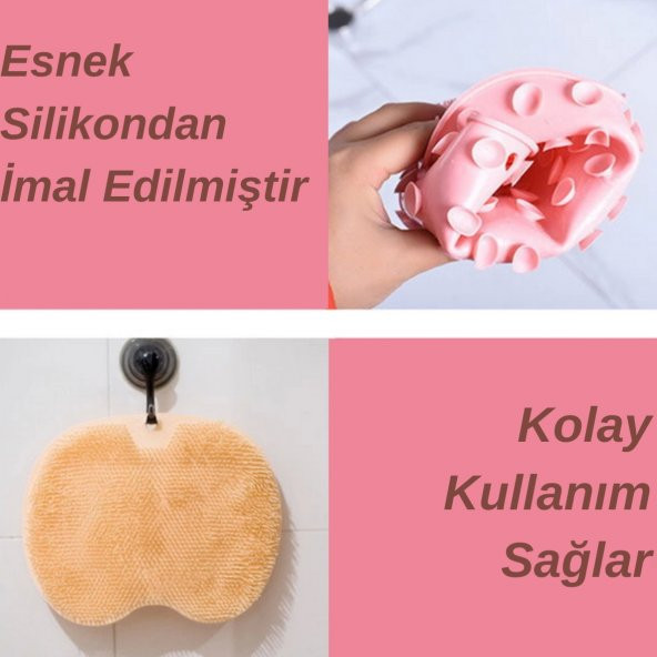 Vantuzlu Silikon Banyo Kesesi Masaj Lifi - 5