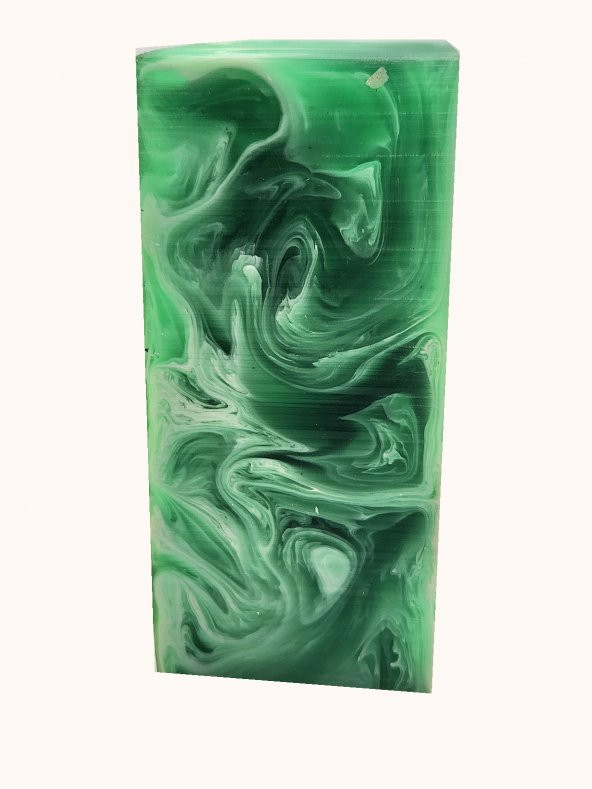 Yeşil Beyaz Hareli Sıkma Kehribar Kütle 380 gr. - 3