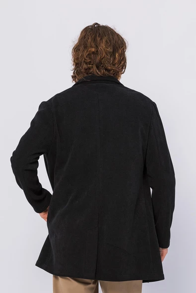 Erkek Renkli Regular Fit Kadife Laminasyonlu İçi Polarlı Sıcak Tutan Kışlık Klasik Kaban - 7