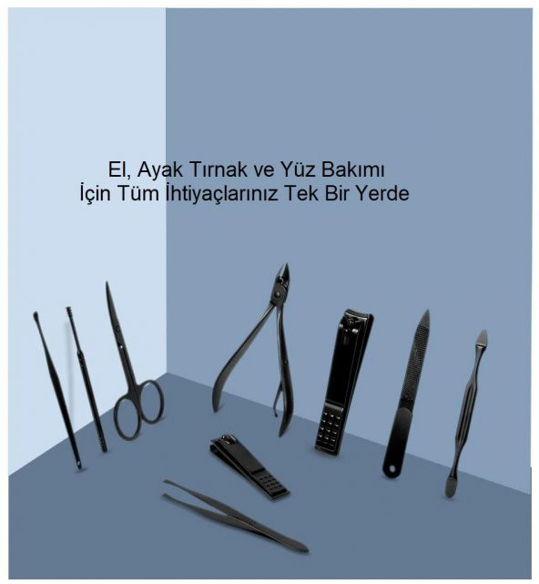 UpWay Deri Çantalı 18 Parça Paslanmaz Çelik Manikür Pedikür Yüz Bakım Seti - 6