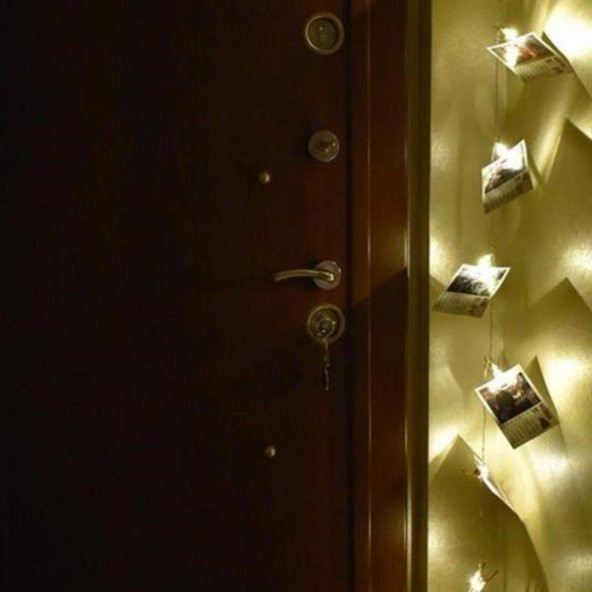 Bakır Renkli Led Işıklı Fotoğraf Asma Işık Süsleme Mandalları (4116)
