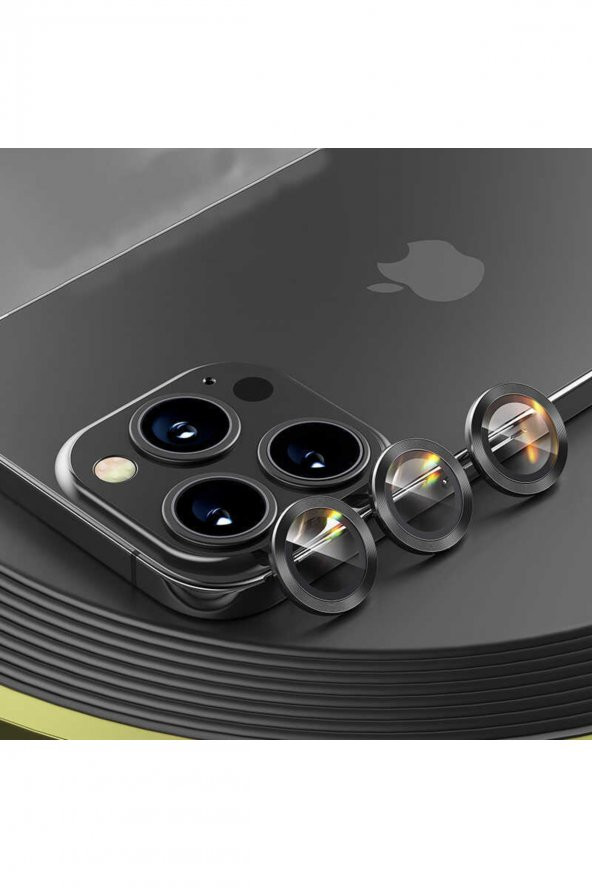 Iphone 13 Pro New Kr Kamera Lens Koruyucu Renk Siyah Uyumlu