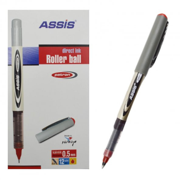 Assis 626 Patron Roller Kalem 0.5 mm Kırmızı 12 Adet