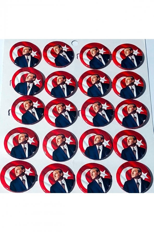 20 Adet Mustafa Kemal Atatürk Büyük Boy Rozeti Model 2 - 2