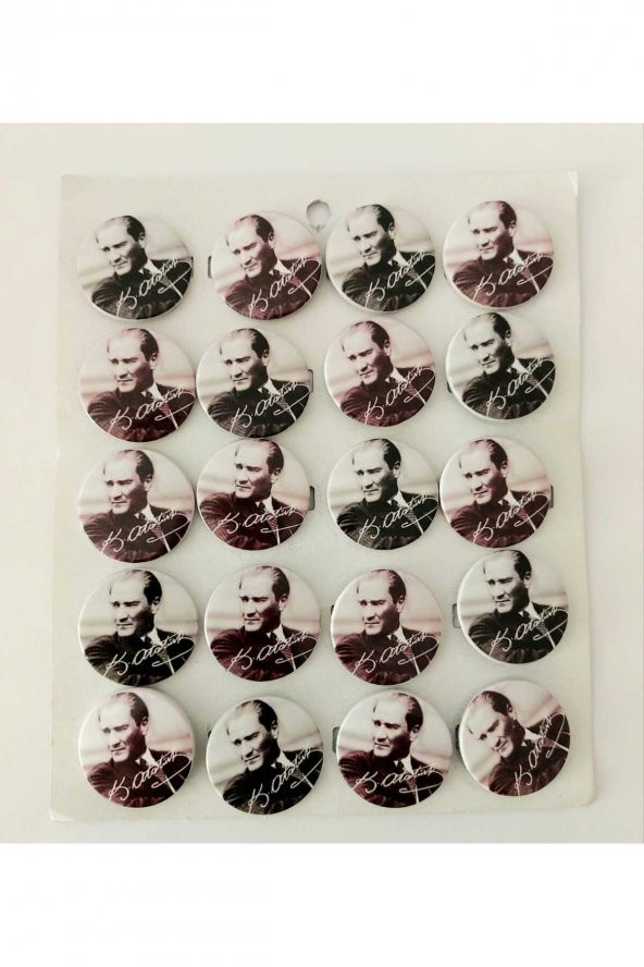 20 Adet Kemal Atatürk 10 Kasım Nostalji Büyük Boy Rozeti