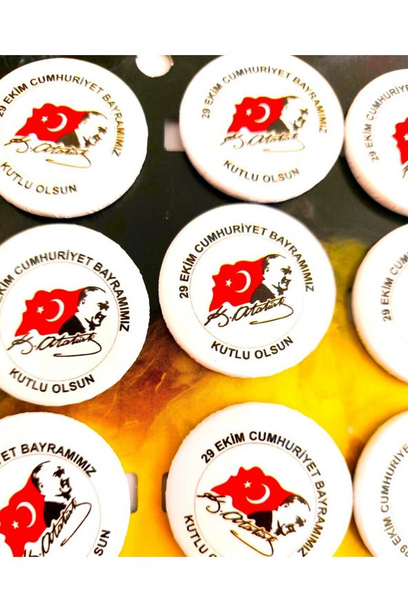 20 Adet 29 Ekim Cumhuriyet Bayramımız Kutlu Olsun Büyük Boy Rozeti - 2