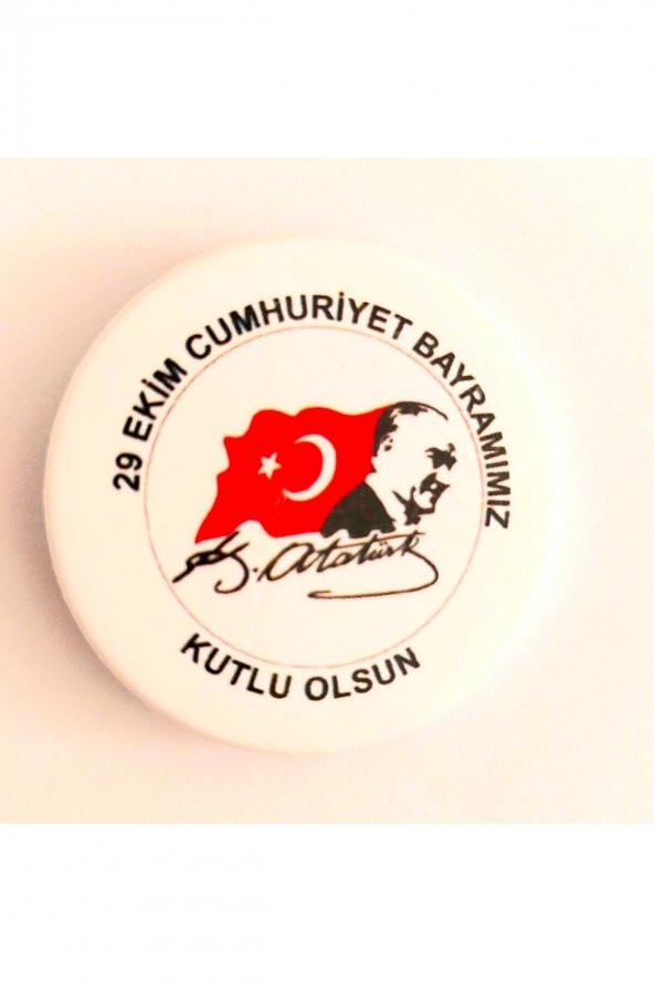 20 Adet 29 Ekim Cumhuriyet Bayramımız Kutlu Olsun Büyük Boy Rozeti - 3