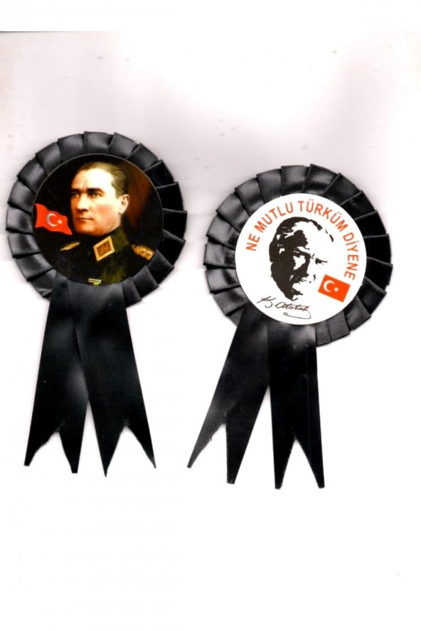 5 Çift 10 Adet Kurdelalı10 Kasım Mustafa Kemal Atatürk Rozeti Mega Boy