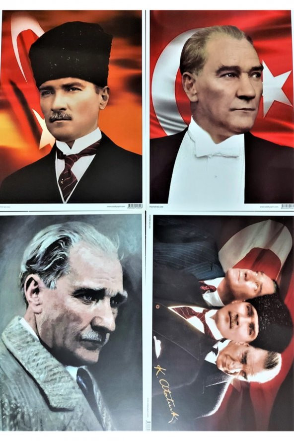 Mustafa Kemal Atatürk Poster 4 Farklı Model 20 Adet