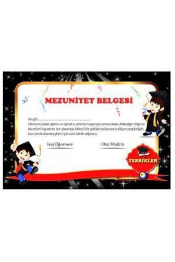 Mezuniyet Tasarımlı Karne Kılıfı 20 Adet Ve Mezuniyet Belgesi 20 Adet - 2