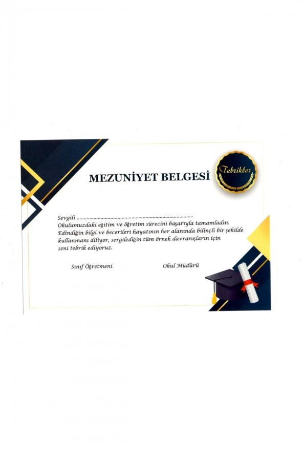 Mezuniyet Belgesi 20 Adet A5 Boyut Model 2 - 2