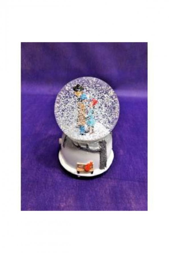 Büyük Boy Sokak Lambası Altında Işıklı Otomatik Üflemeli Kar Küresi - Resim 2