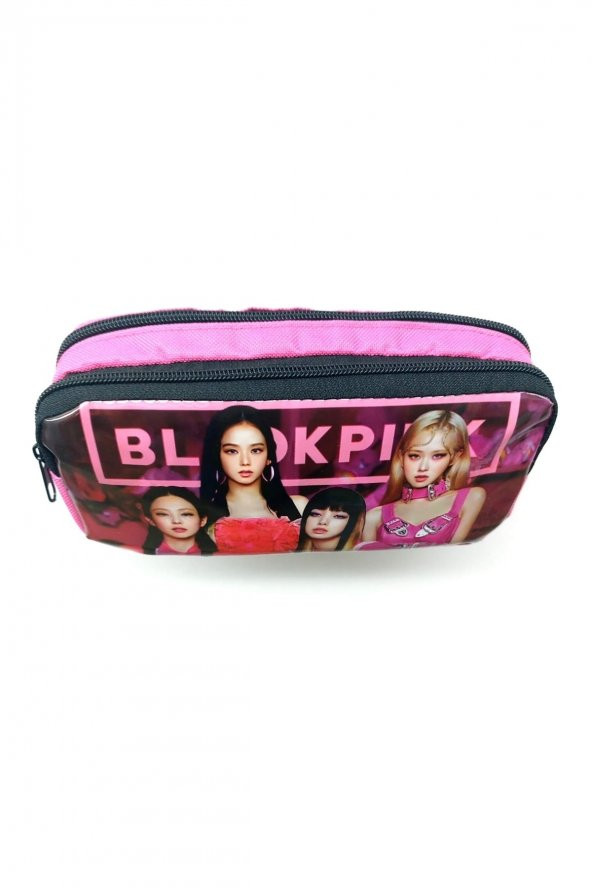 Blackpink Temalı Resimli Çift Gözlü Kumaş Kalem Kutusu ( Kalemlik ) - Resim 3