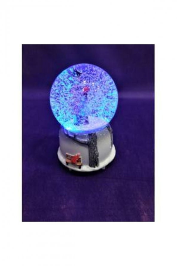 Büyük Boy Sokak Lambası Altında Işıklı Otomatik Üflemeli Kar Küresi - Resim 3