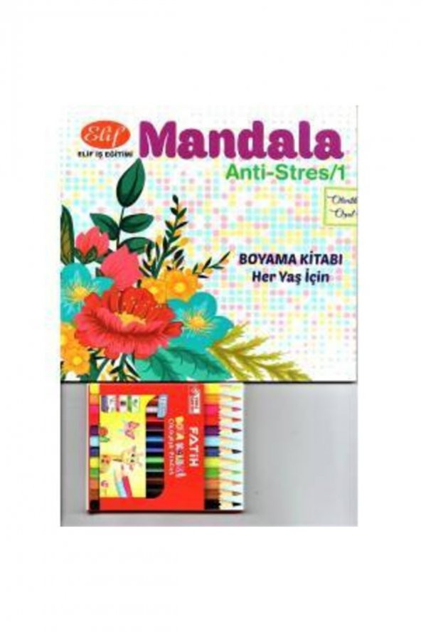 Yetişkin Boyama Kitabı Mandala Set Ant-i Stres