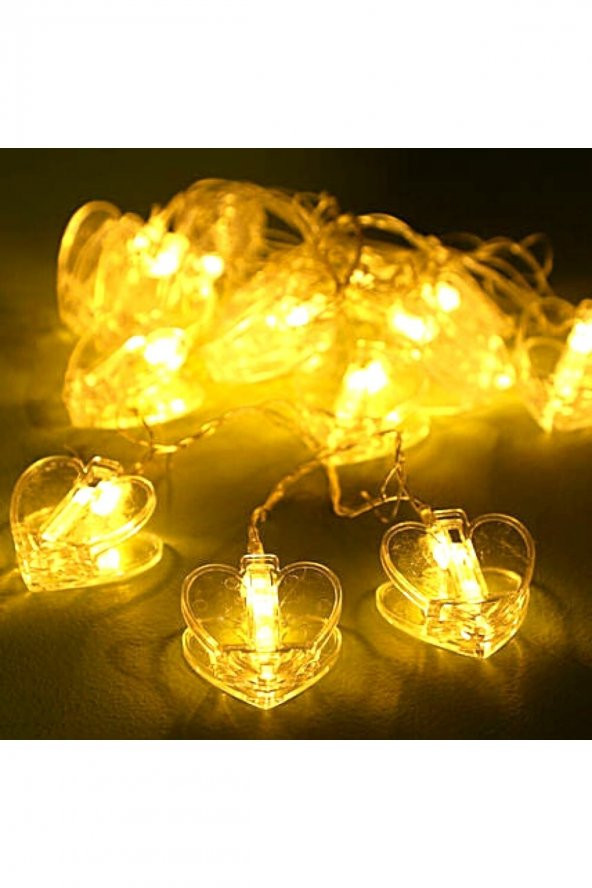 Pilli Led Işık Kalp Mandallı 20 Li 3 Metre ürün görseli 1