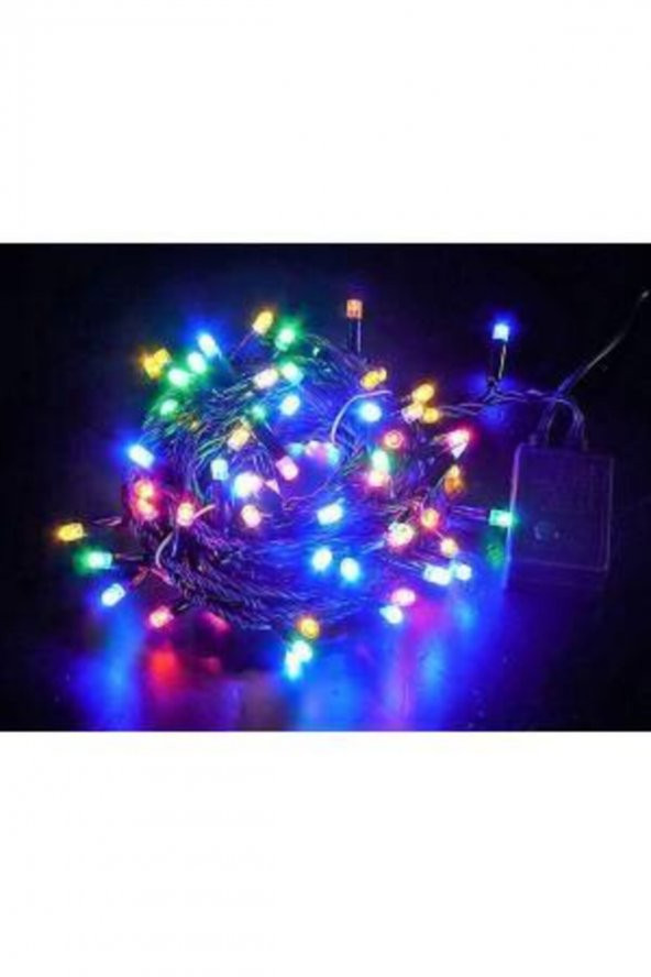 Siyah Kablolu 10 Metre Karışık Renk Eklemeli 1. Kalite 100 Led Ampül Fonksiyonlel ürün görseli 1