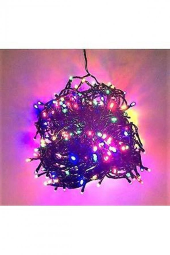 Siyah Kablolu 10 Metre Karışık Renk Eklemeli 1. Kalite 100 Led Ampül Fonksiyonlel - Resim 2