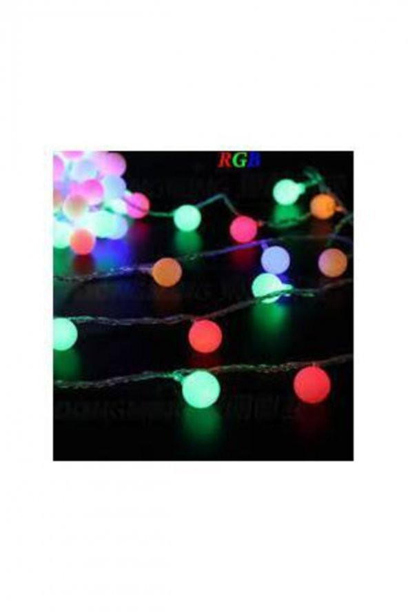 Beyaz Kablolu 5 Metre Top Şekilli Karışık Renkte Elektikli Led ürün görseli 1