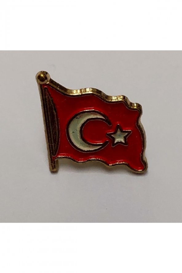 Dalgalı Türk Bayragı Rozeti Mineli Paslanmaz ürün görseli 1