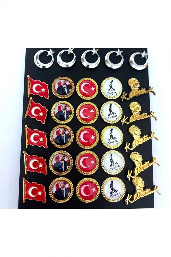 Mustafa Kemal Atatürk Ve Türk Bayrağı Rozet Seti