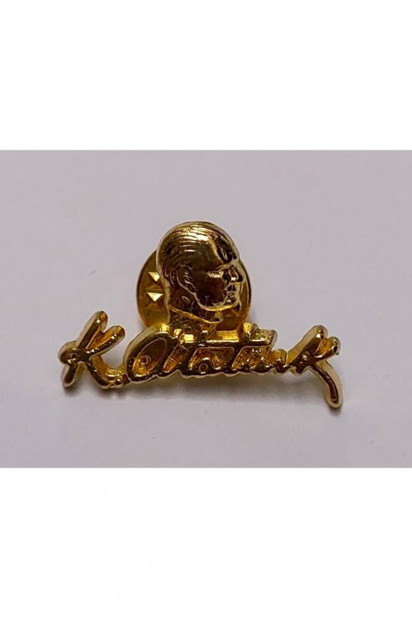 Kemal Atatürk Imza Portre Gold Metal Rozet