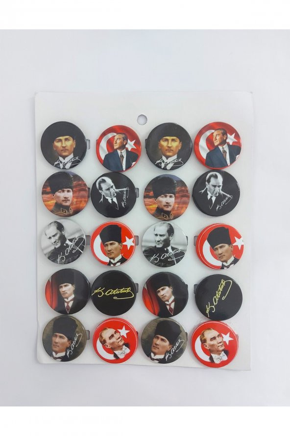 30 Adet Mustafa Kemal Atatürk Büyük Boy Rozeti ürün görseli 1