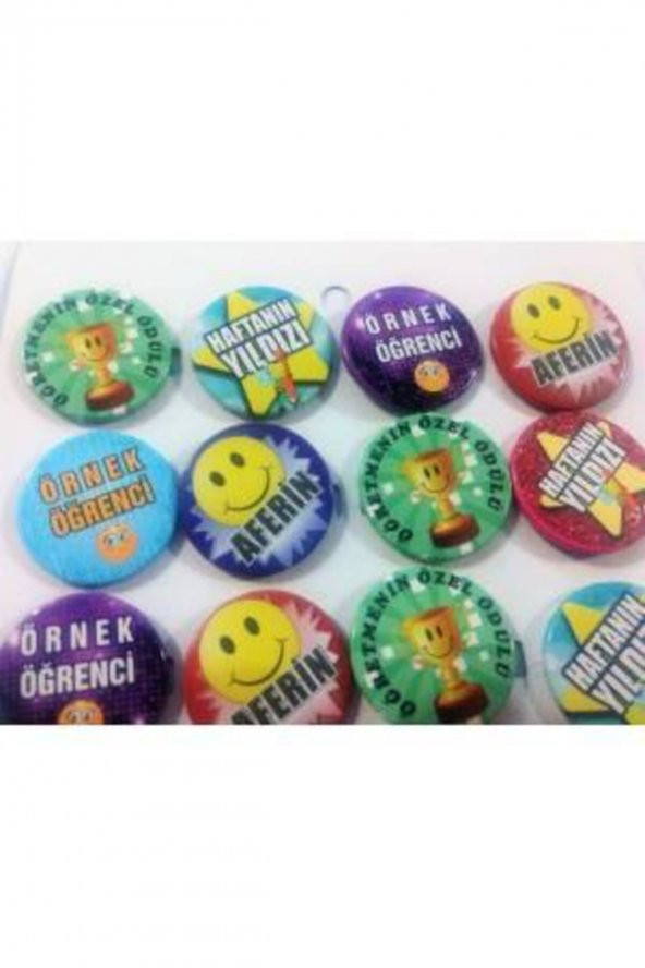 30 Adet Öğrenci Motivasyon Rozeti 4 Farklı Model ürün görseli 1