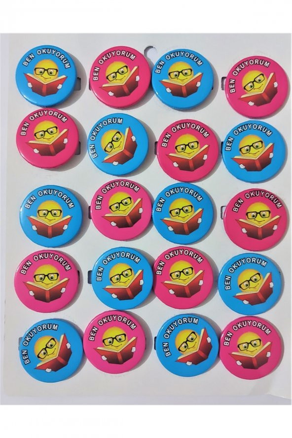 20 Adet Ben Okuyorum Motivasyon Rozeti Model 2 ürün görseli 1