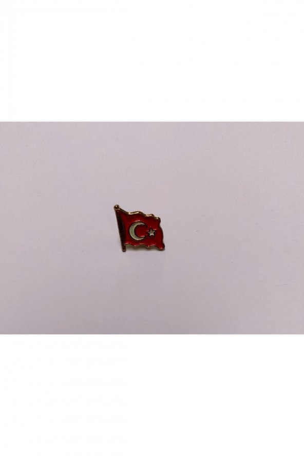 Dalgalı Türk Bayragı Rozeti Mineli Paslanmaz - Resim 2