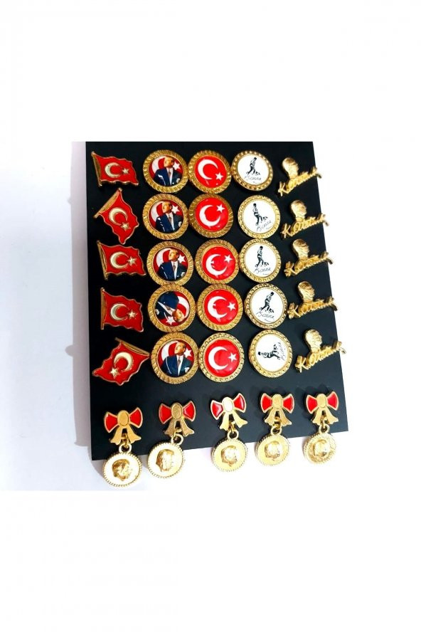 Mustafa Kemal Atatürk Ve Türk Bayrağı Rozet Seti - 2