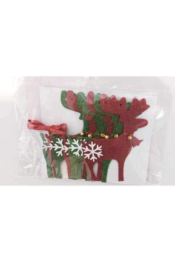 Yılbaşı Süsü Evadan Kırmızı Yeşil Geyik Dekor - 2