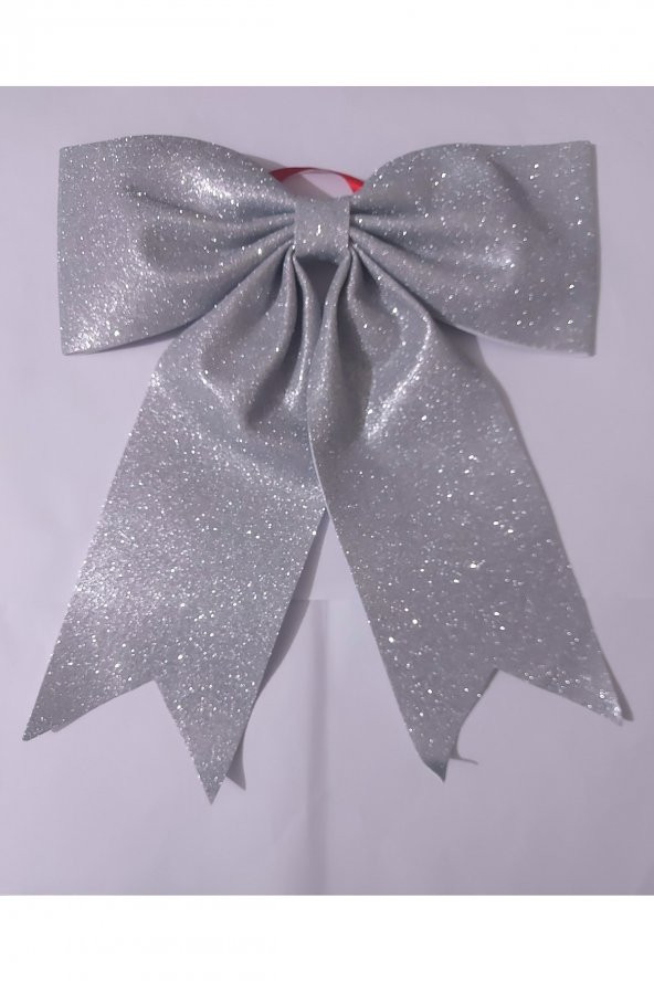 Mega Boy Dekor Evadan Simli Fiyonk Süs 35x40 Gümüş ürün görseli 1