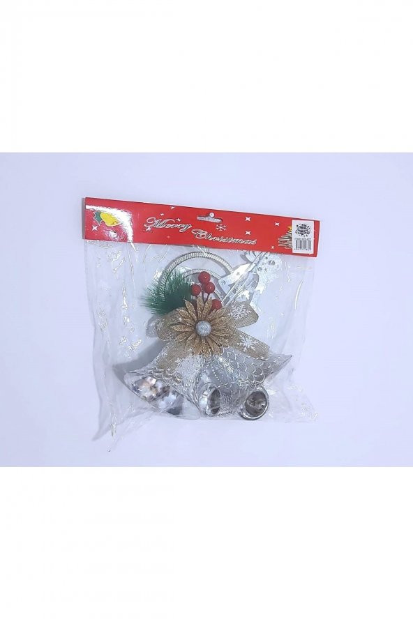 Yılbaşı Kapı Süsü 3 Lü Büyük Çan Gold - 3