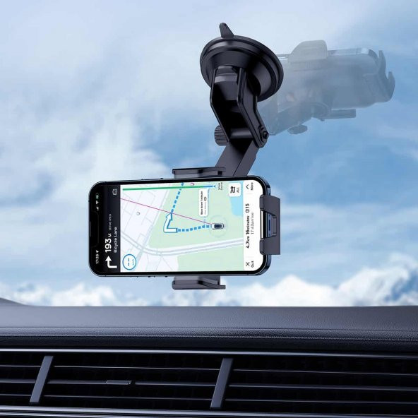 Baseus Vantuzlu Teleskopic Uzayıp Kısalan Ön Cam Ve Torpido Üzeri Araç Tutucu Araç Telefon Tutucu - 3