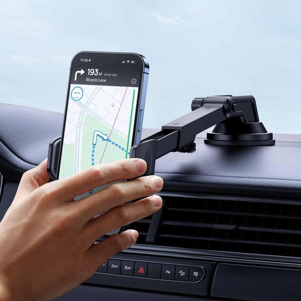 Baseus Vantuzlu Teleskopic Uzayıp Kısalan Ön Cam Ve Torpido Üzeri Araç Tutucu Araç Telefon Tutucu - 4