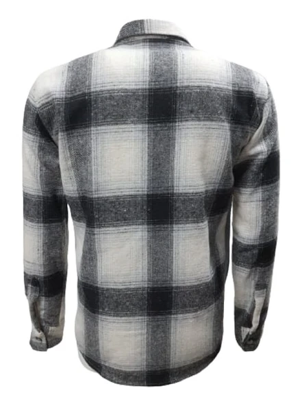 Ronex R00710 Erkek Oduncu Cepsiz Düğmeli Kareli Gömlek - Resim 4